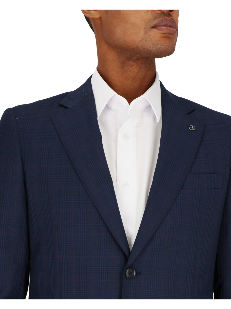 two button notch lapel slim fit sportscoat