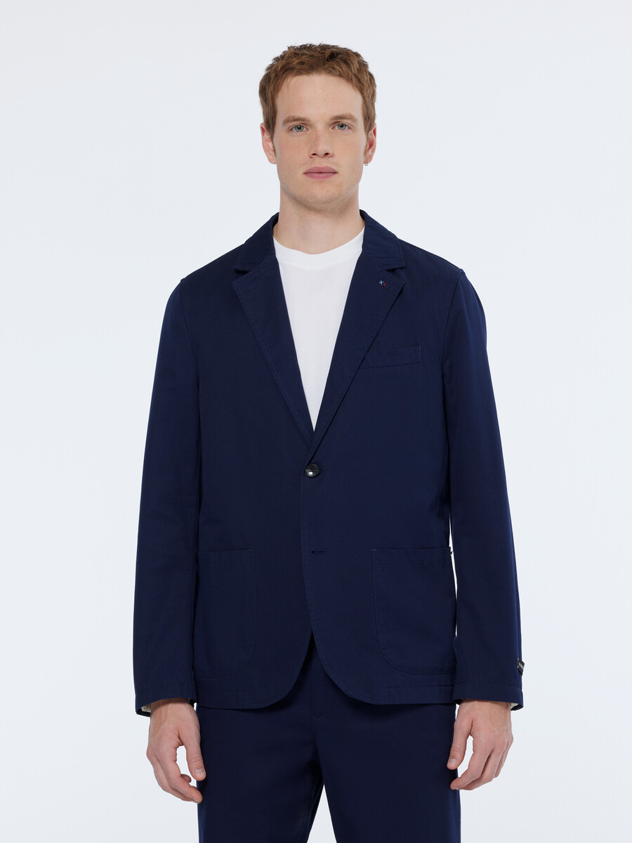 relaxed fit unconstructed cotton twill blazer