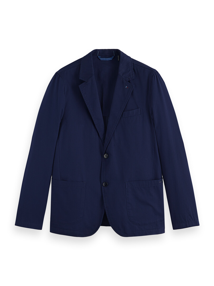relaxed fit unconstructed cotton twill blazer