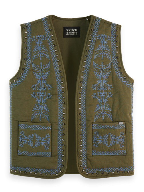 floral embroidered gilet
