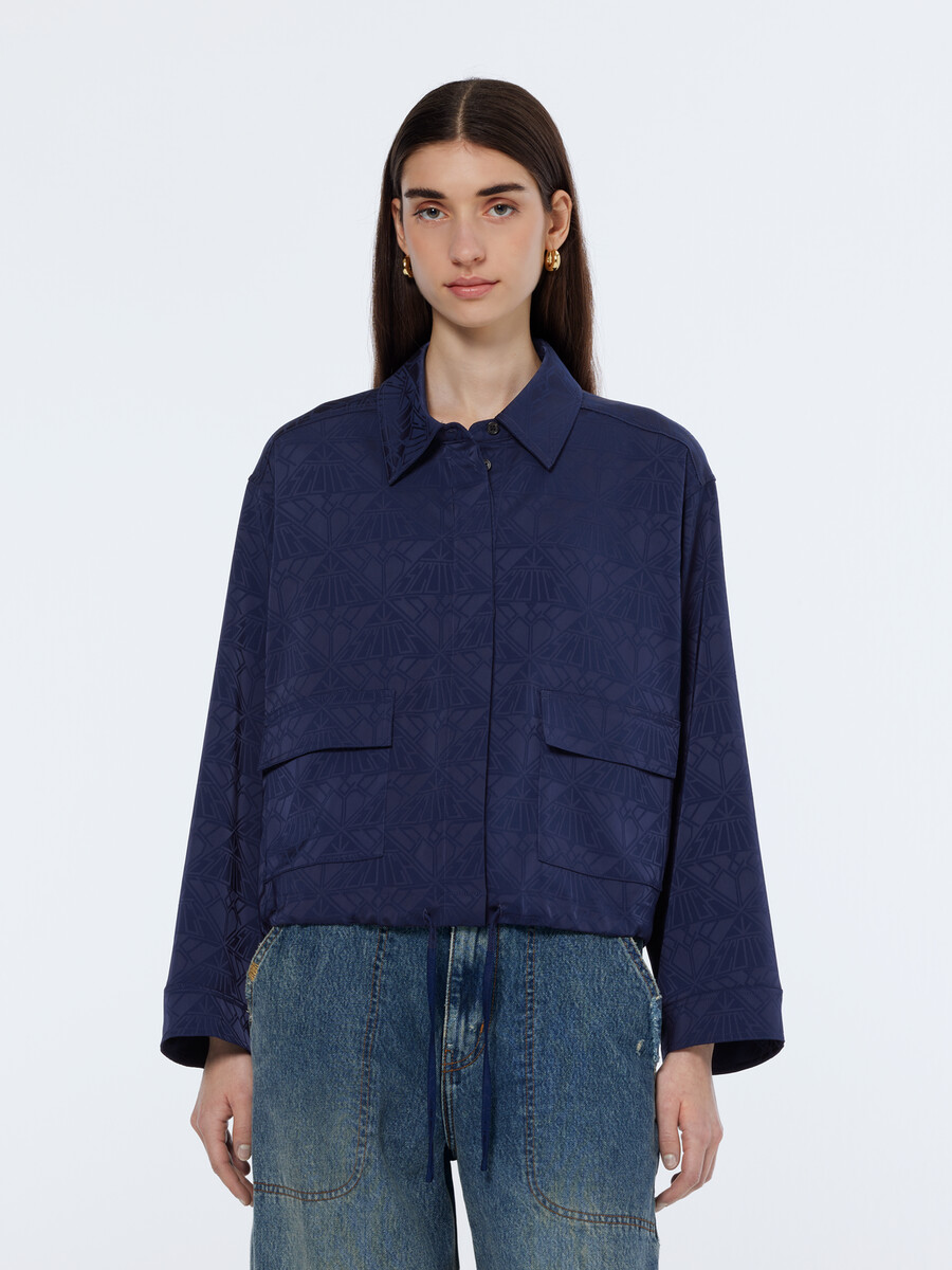 satin jacquard utility shirt