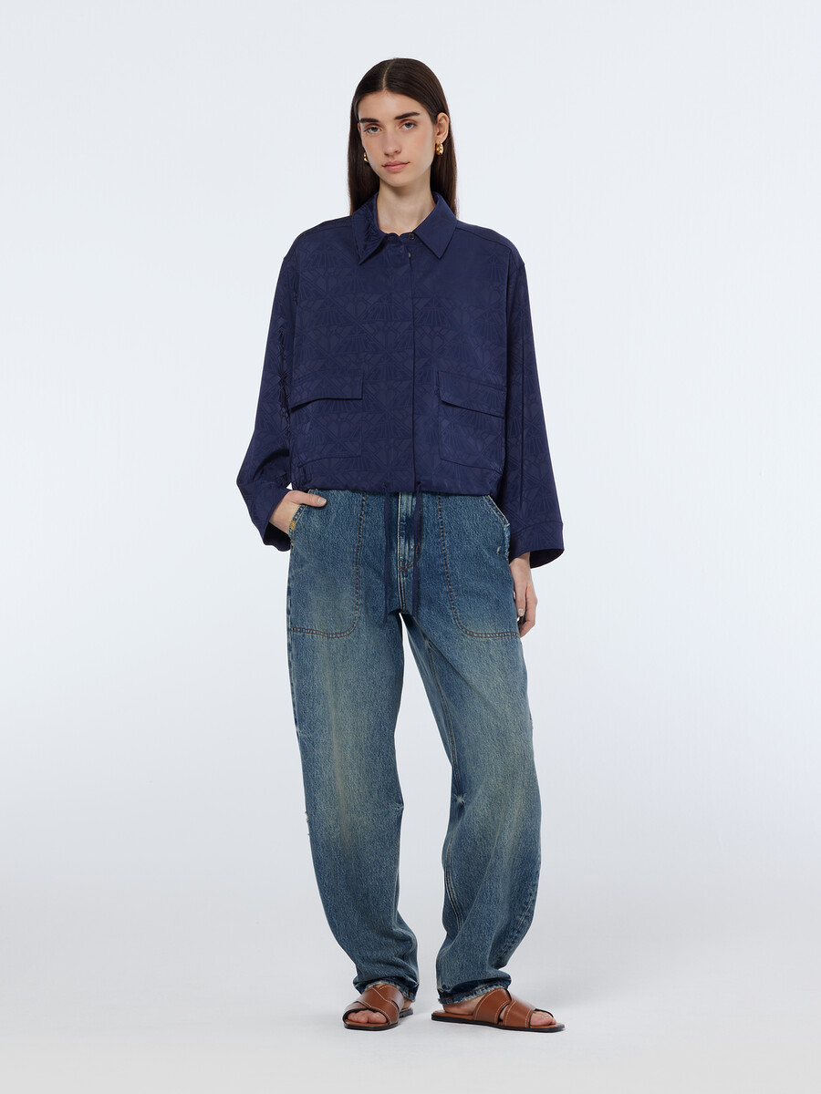 satin jacquard utility shirt