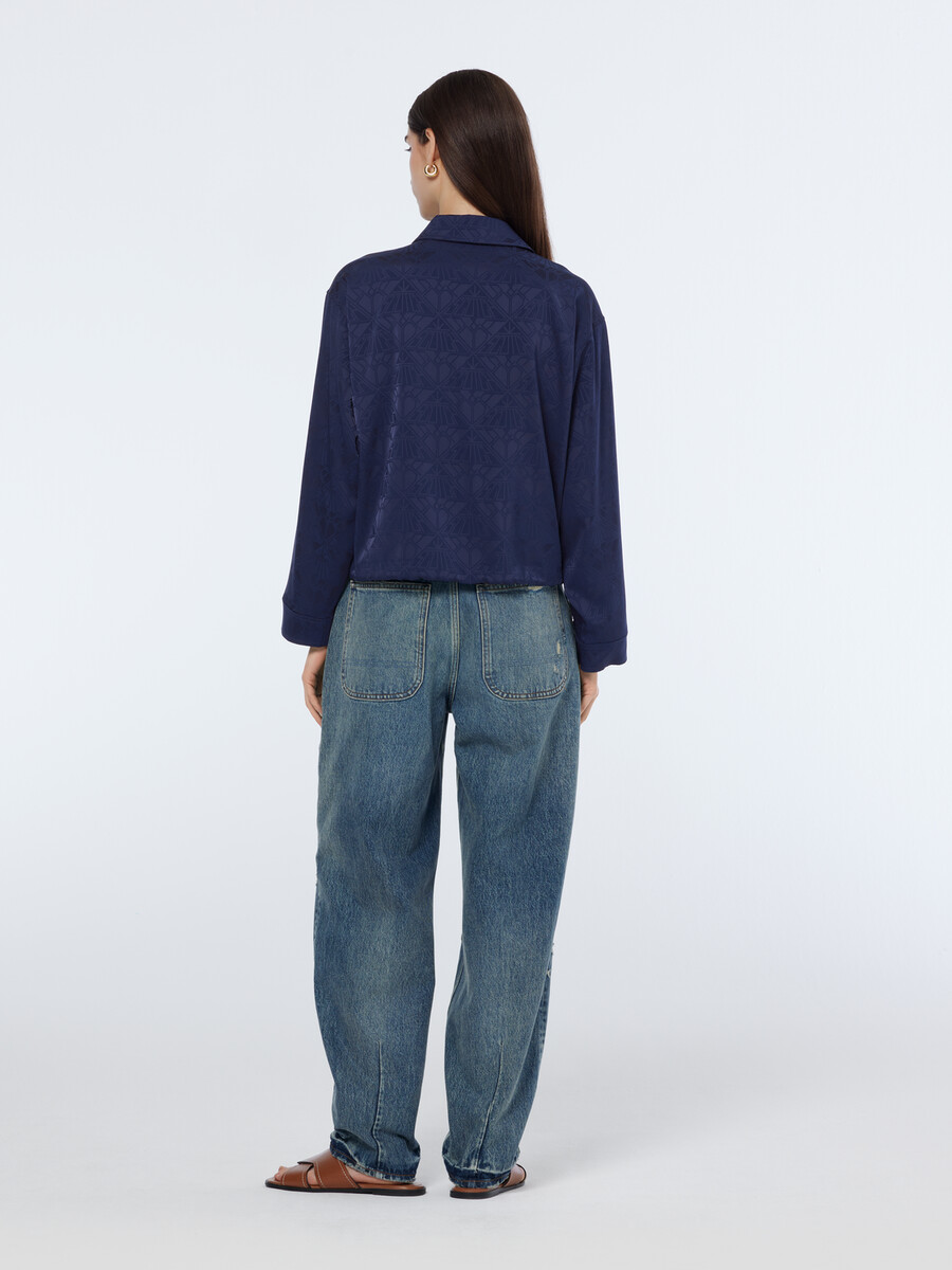 satin jacquard utility shirt