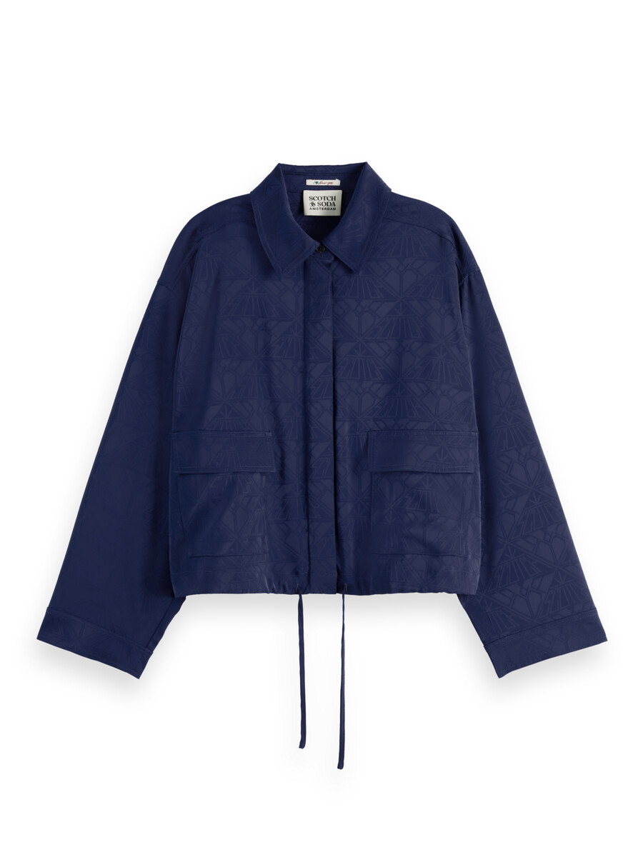 satin jacquard utility shirt