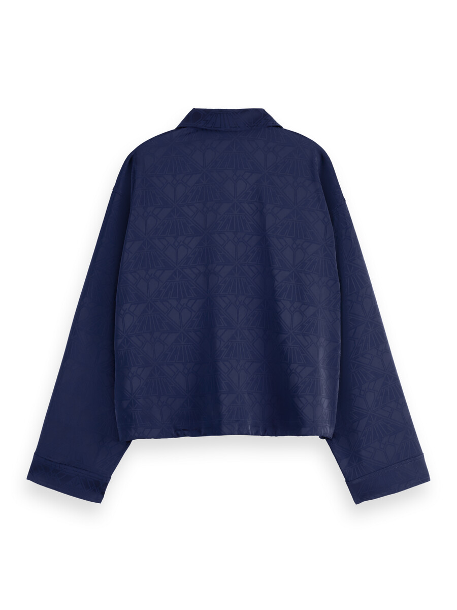 satin jacquard utility shirt