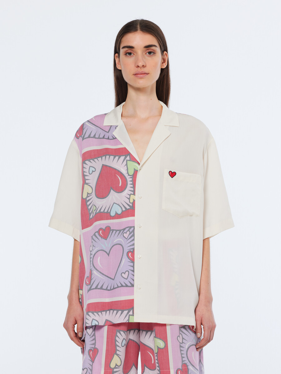 scotch soda x burton morris heart printed shirt