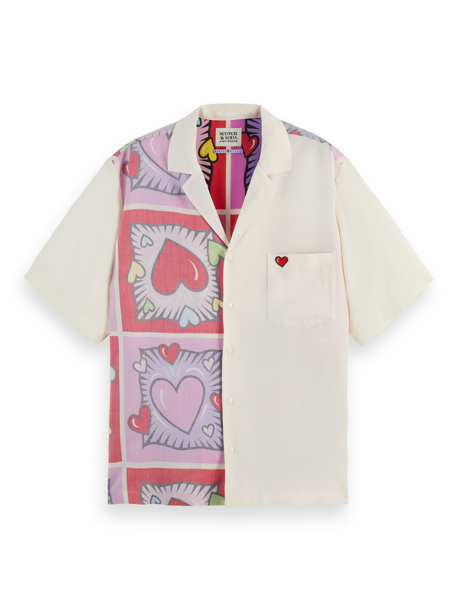 scotch soda x burton morris heart printed shirt