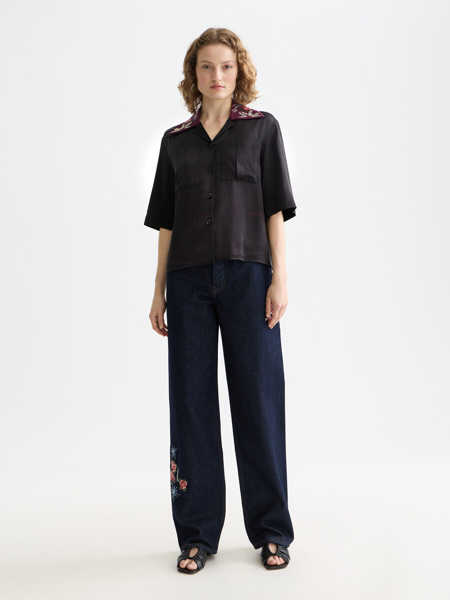 the 40th anniversary embroidered short sleeved shirt