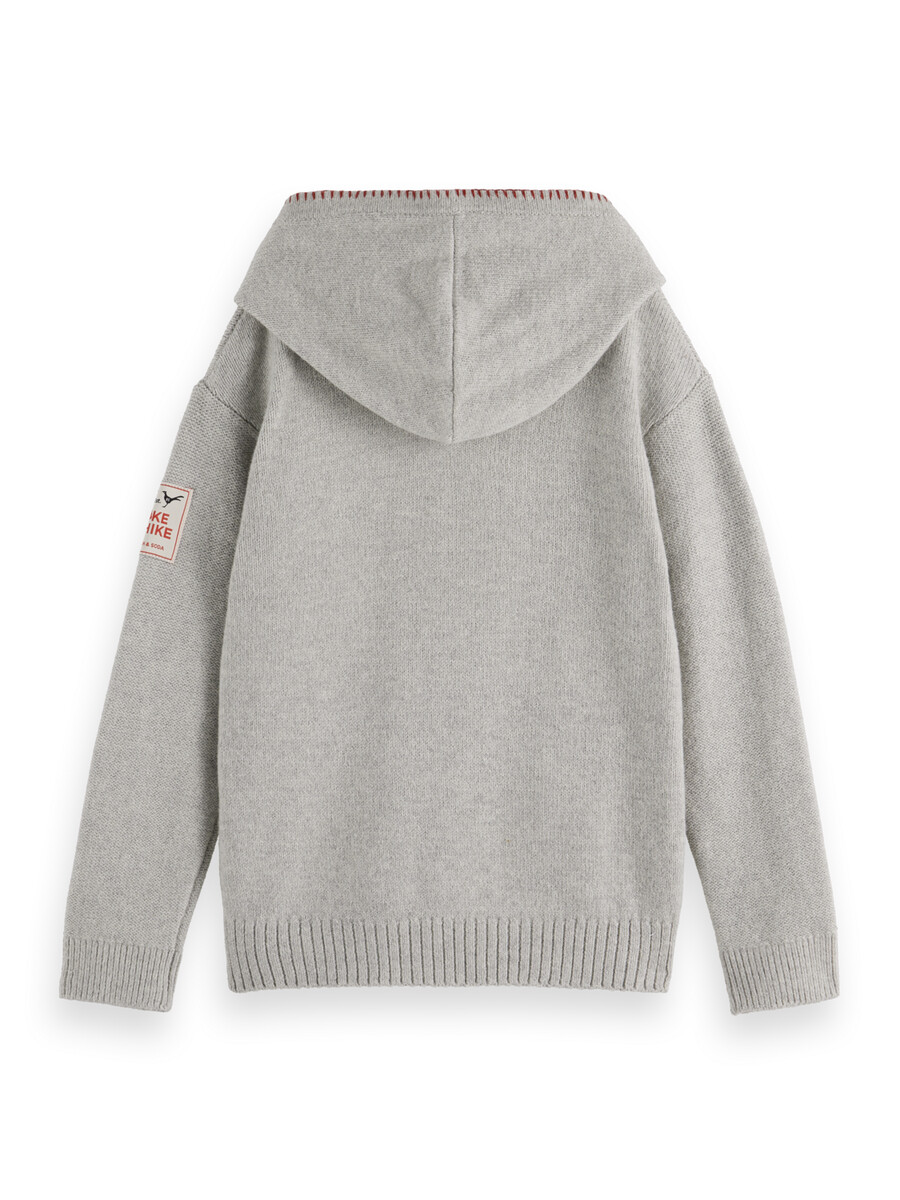 boys relaxed-fit embroidered knitted hoodie