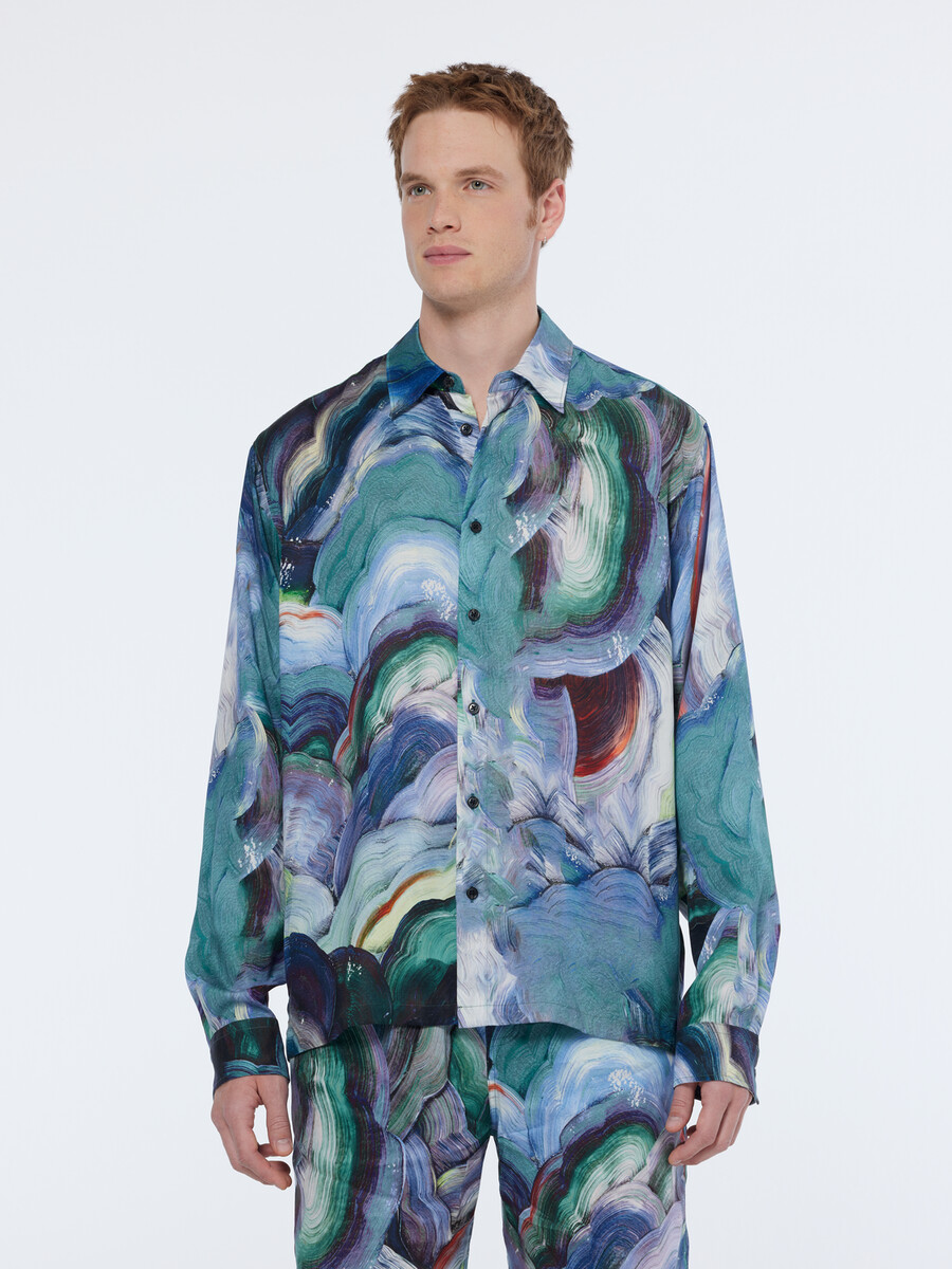 relaxed fit abstract print shirt