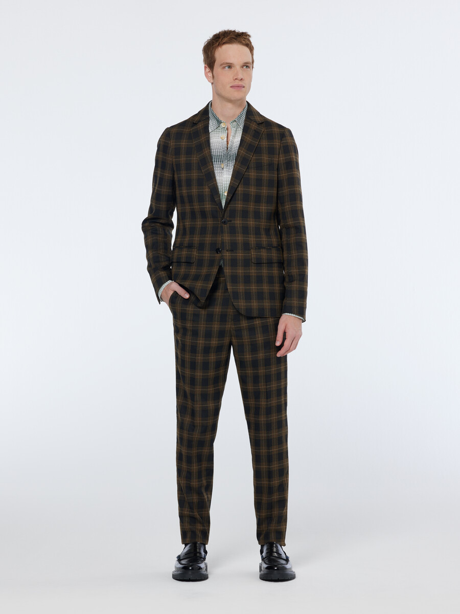 single-breasted yarn-dyed check regular fit blazer