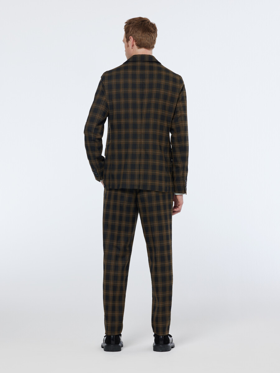 single-breasted yarn-dyed check regular fit blazer