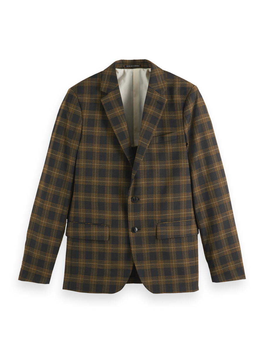single-breasted yarn-dyed check regular fit blazer