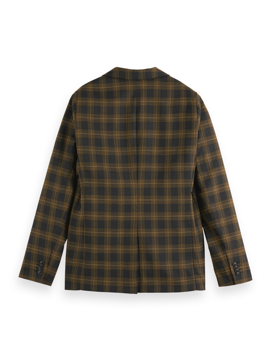 single-breasted yarn-dyed check regular fit blazer