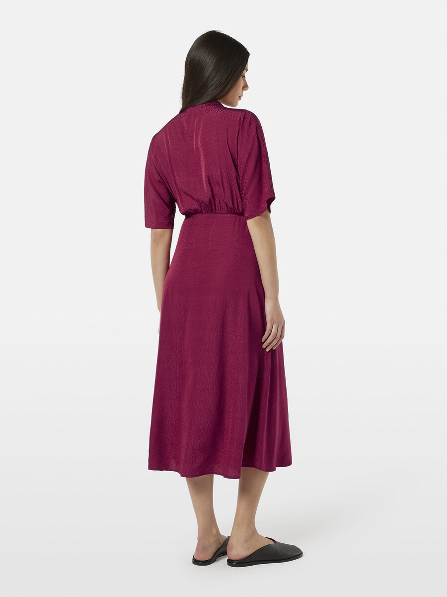 jacquard midi wrap dress