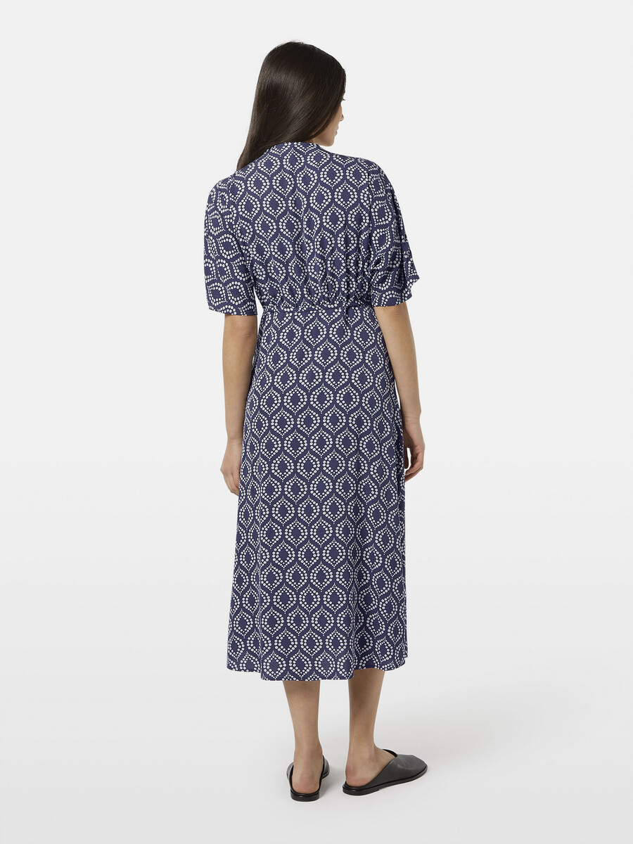jacquard midi wrap dress
