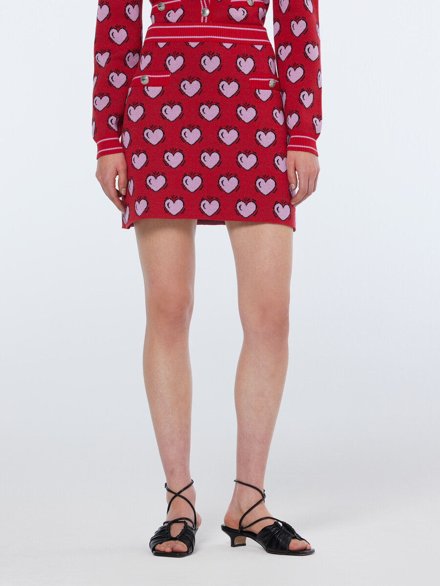 scotch soda x burton morris heart printed skirt