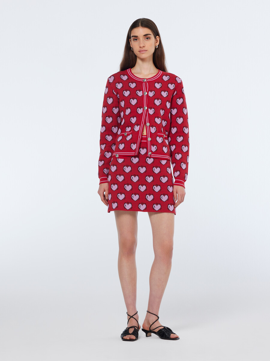 scotch soda x burton morris heart printed skirt