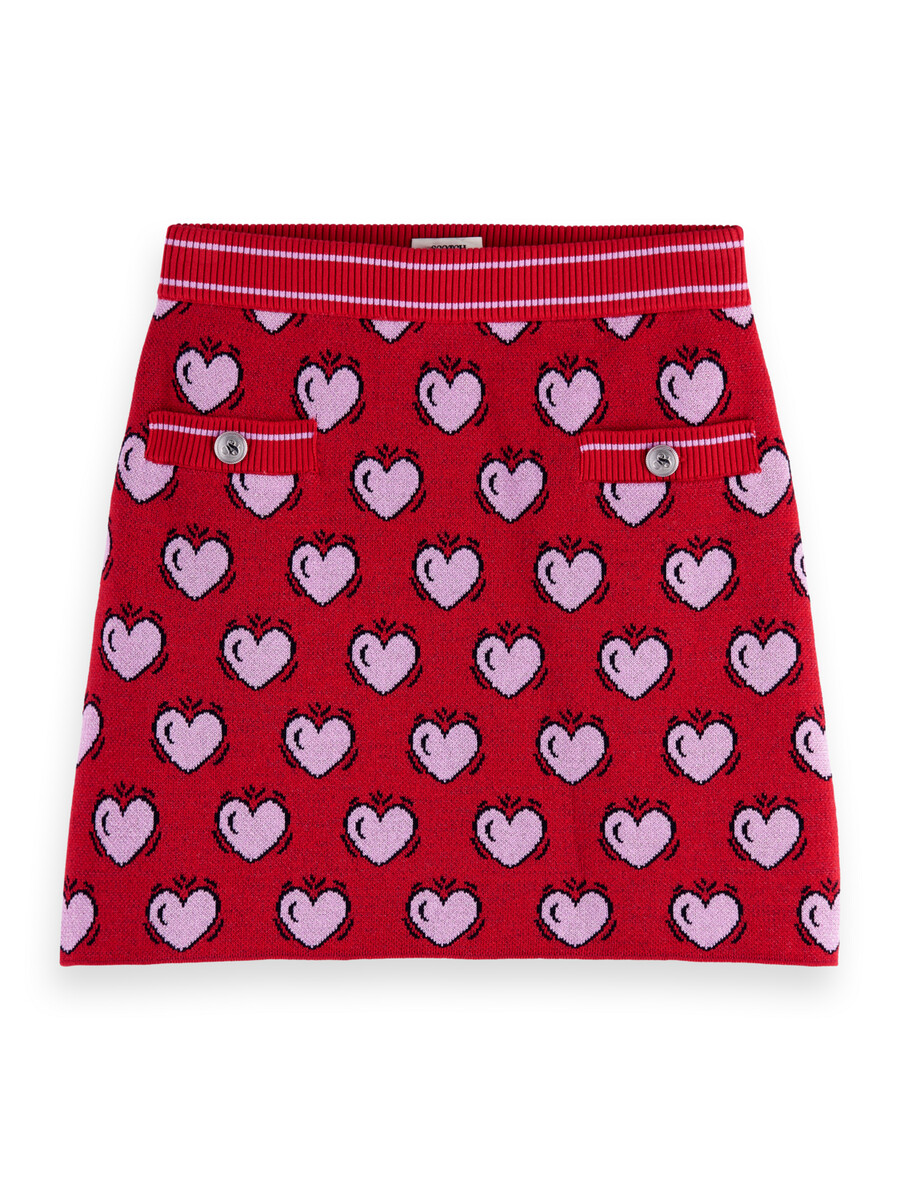 scotch soda x burton morris heart printed skirt