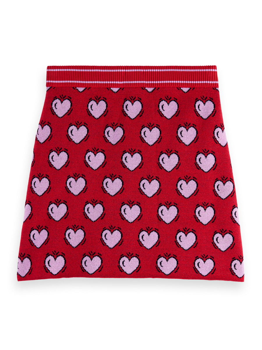 scotch soda x burton morris heart printed skirt