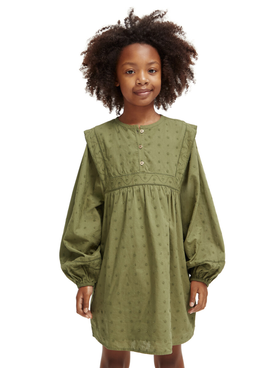 girls broderie anglaise panel dress