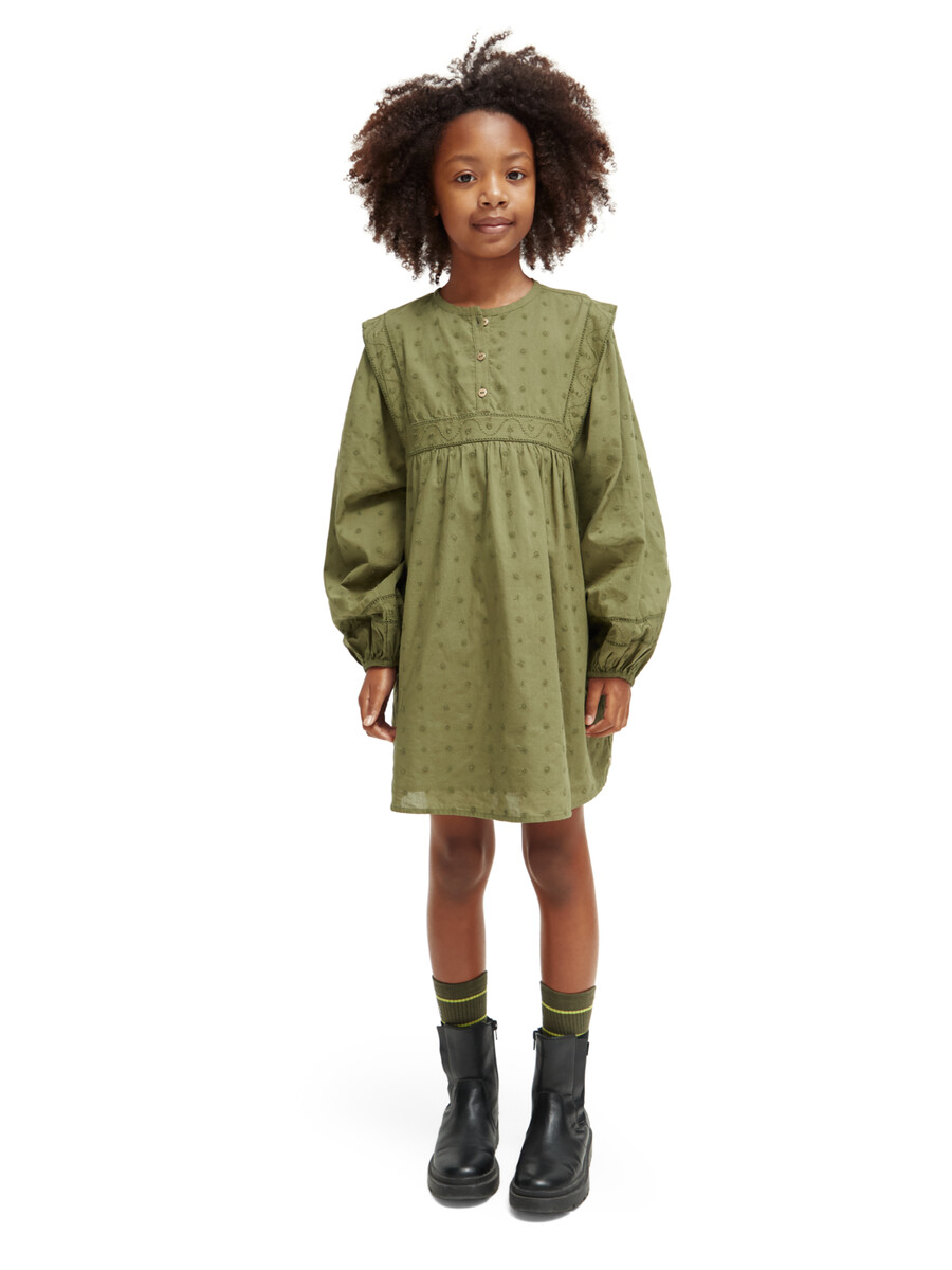 girls broderie anglaise panel dress