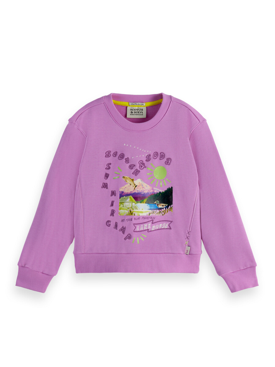 girls regular fit summer camp sweatshirt
