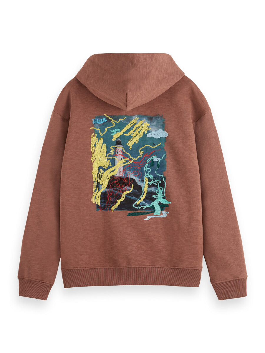 front back lighthouse artwork hoodie