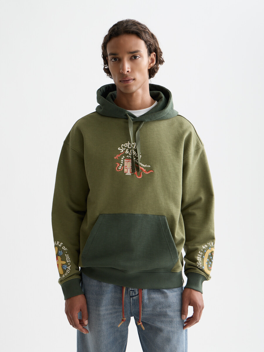 the 40th anniversary embroidered relaxed-fit hoodie