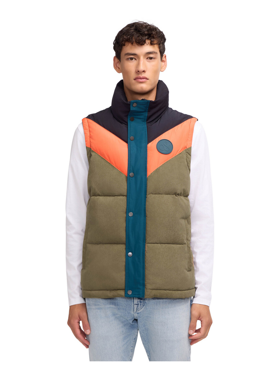 nelleke mixed media puffer with removable sleeves