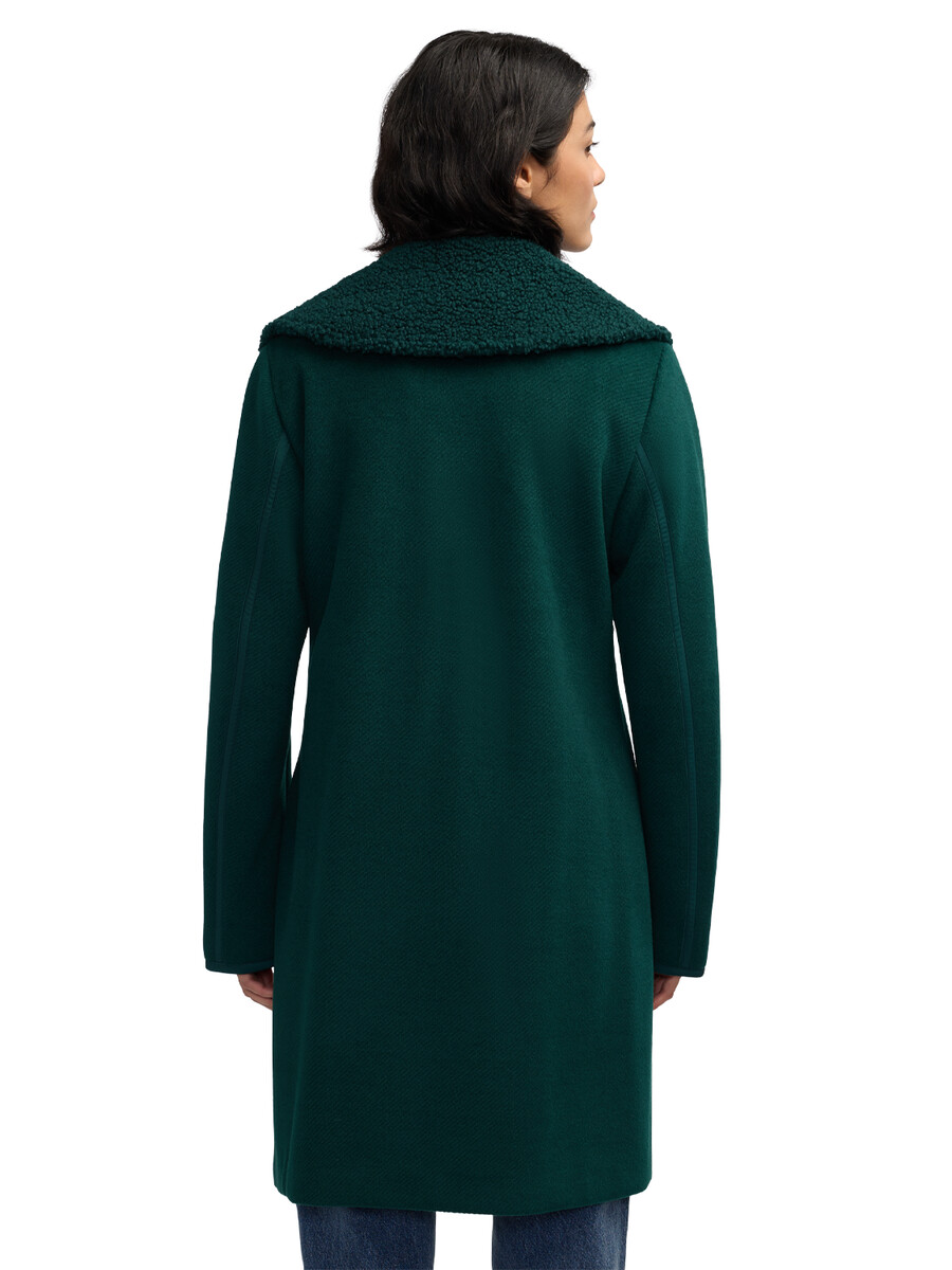 runa double face sherpa collar double breasted peacoat
