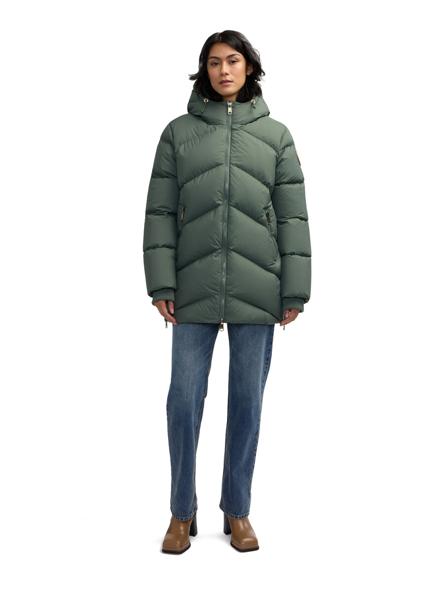 fallon boxy inverted chevron quilted puffer