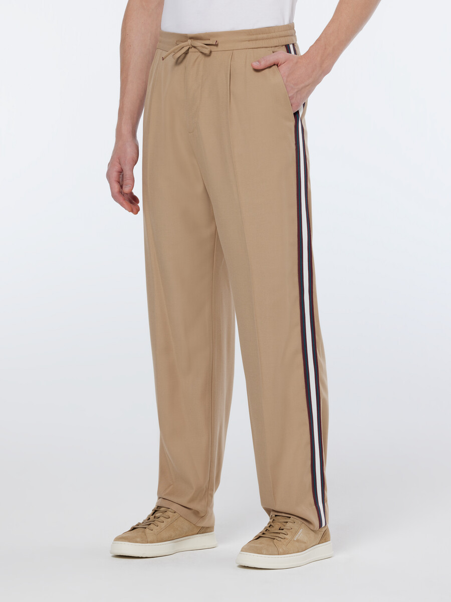 tape-trimmed tailored straight fit jogger