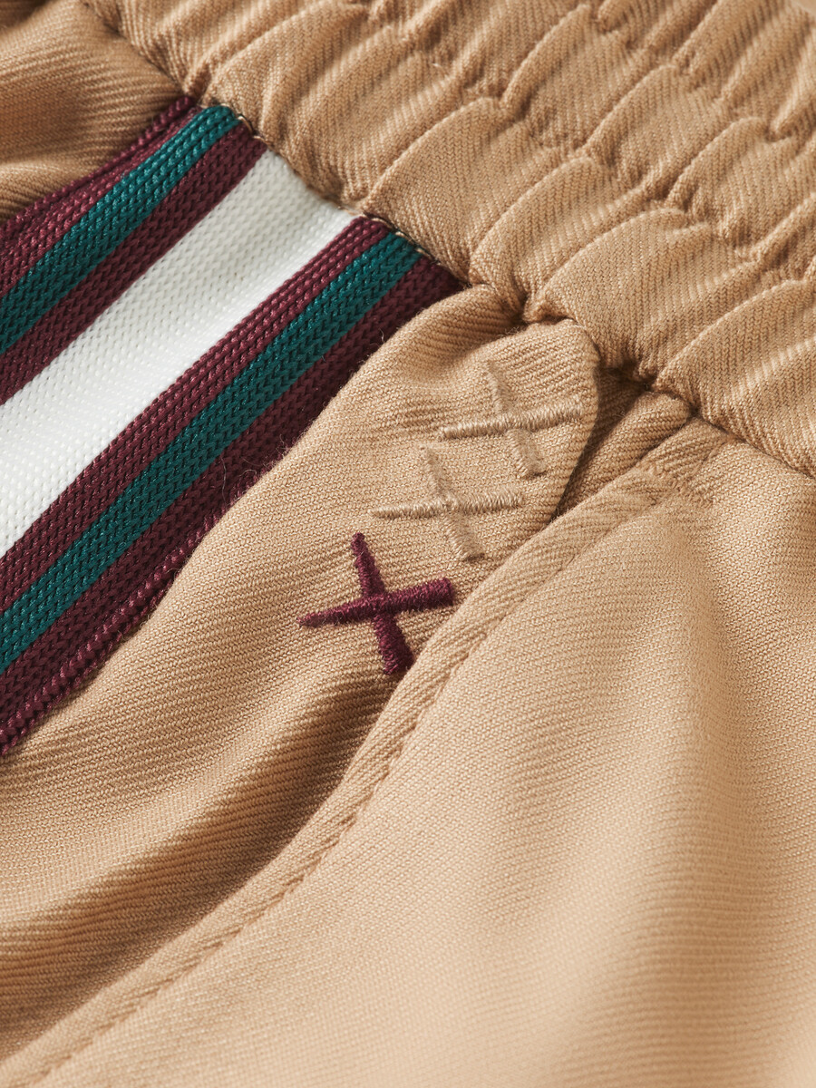 tape-trimmed tailored straight fit jogger