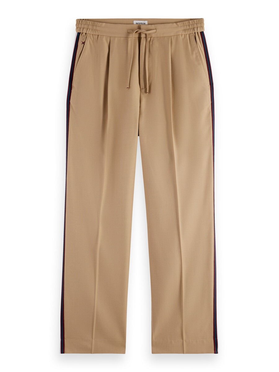 tape-trimmed tailored straight fit jogger