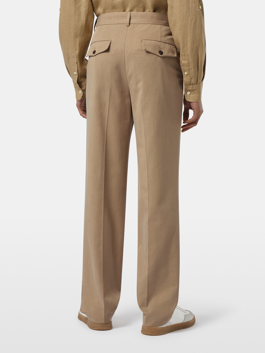 pleated cottonlyocell twill relaxed straight fit chino