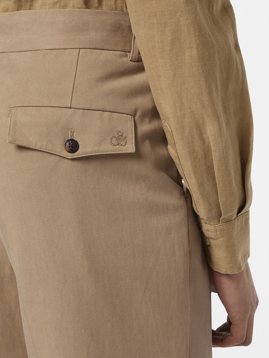 pleated cottonlyocell twill relaxed straight fit chino