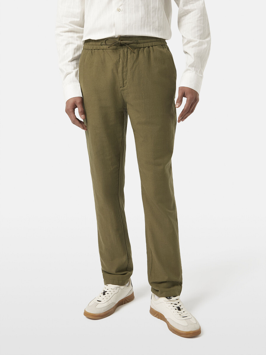 warren cotton linen straight jogger