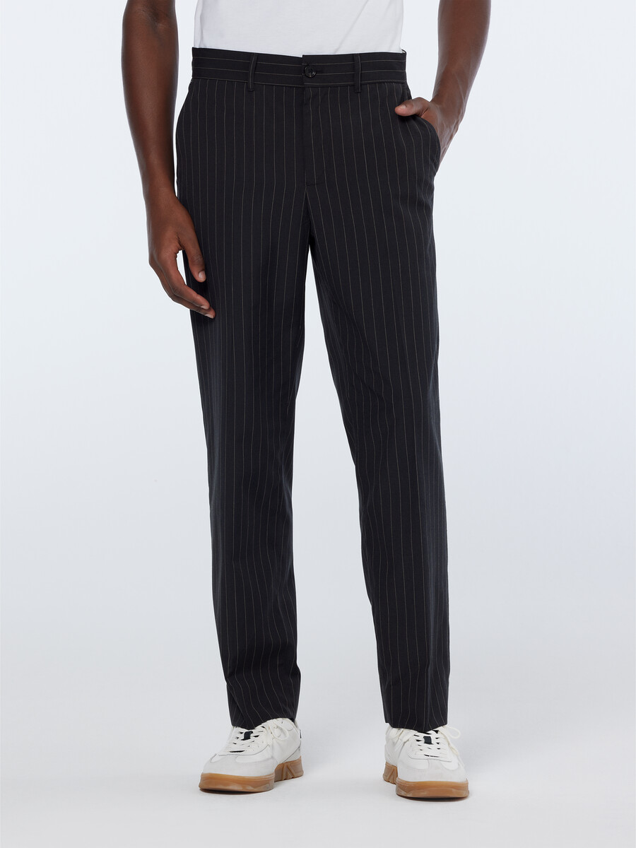 straight fit tailored pinstripe chino