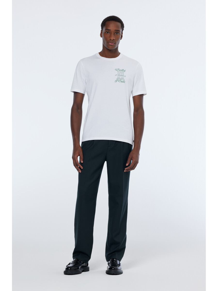 relaxed straight fit pleated tailored chino