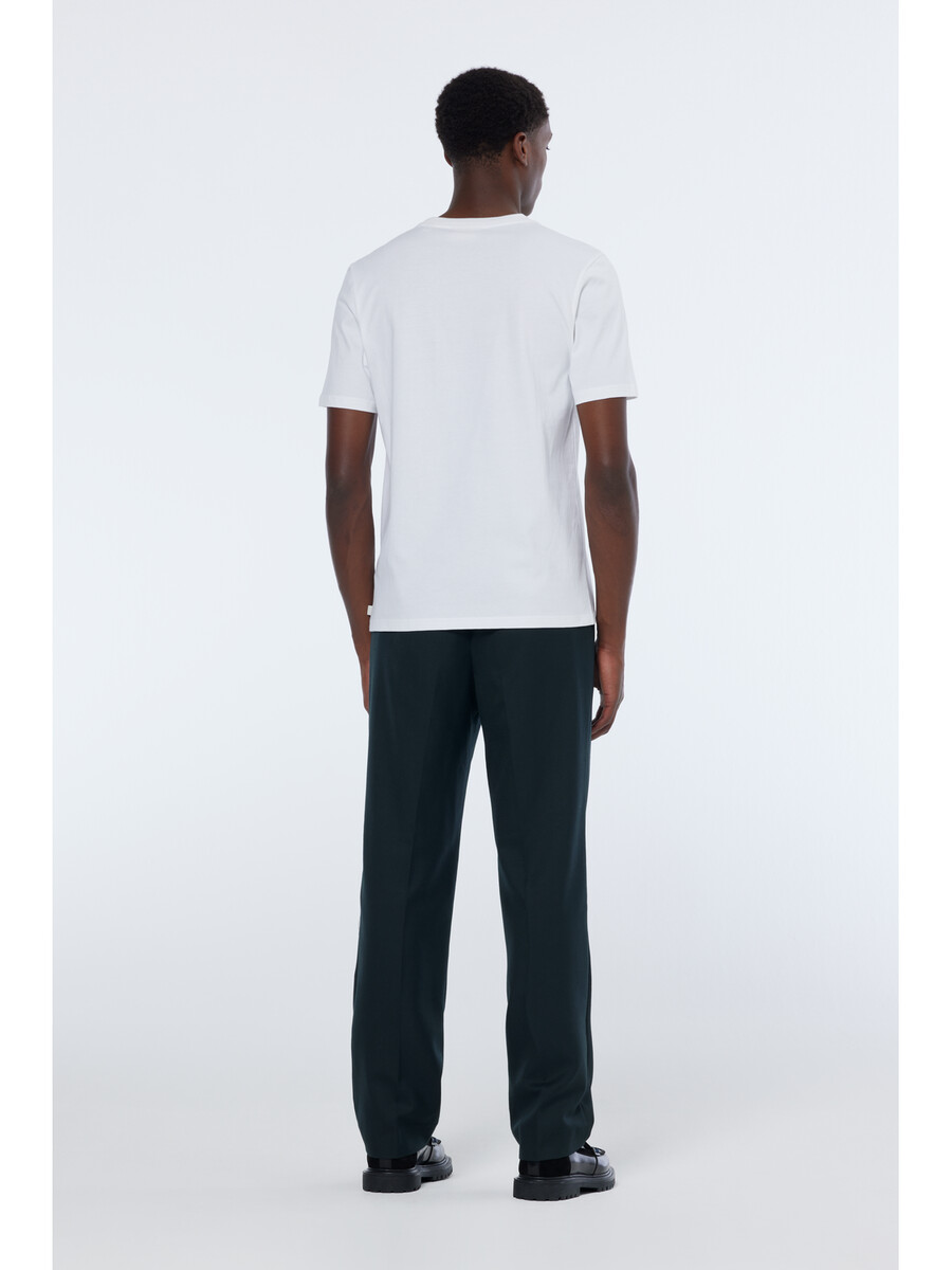 relaxed straight fit pleated tailored chino