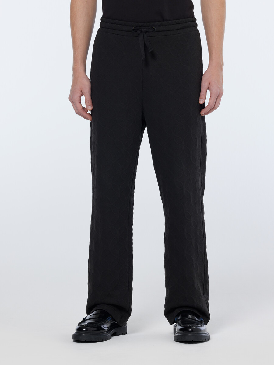 jacquard terry relaxed straight fit sweatpant