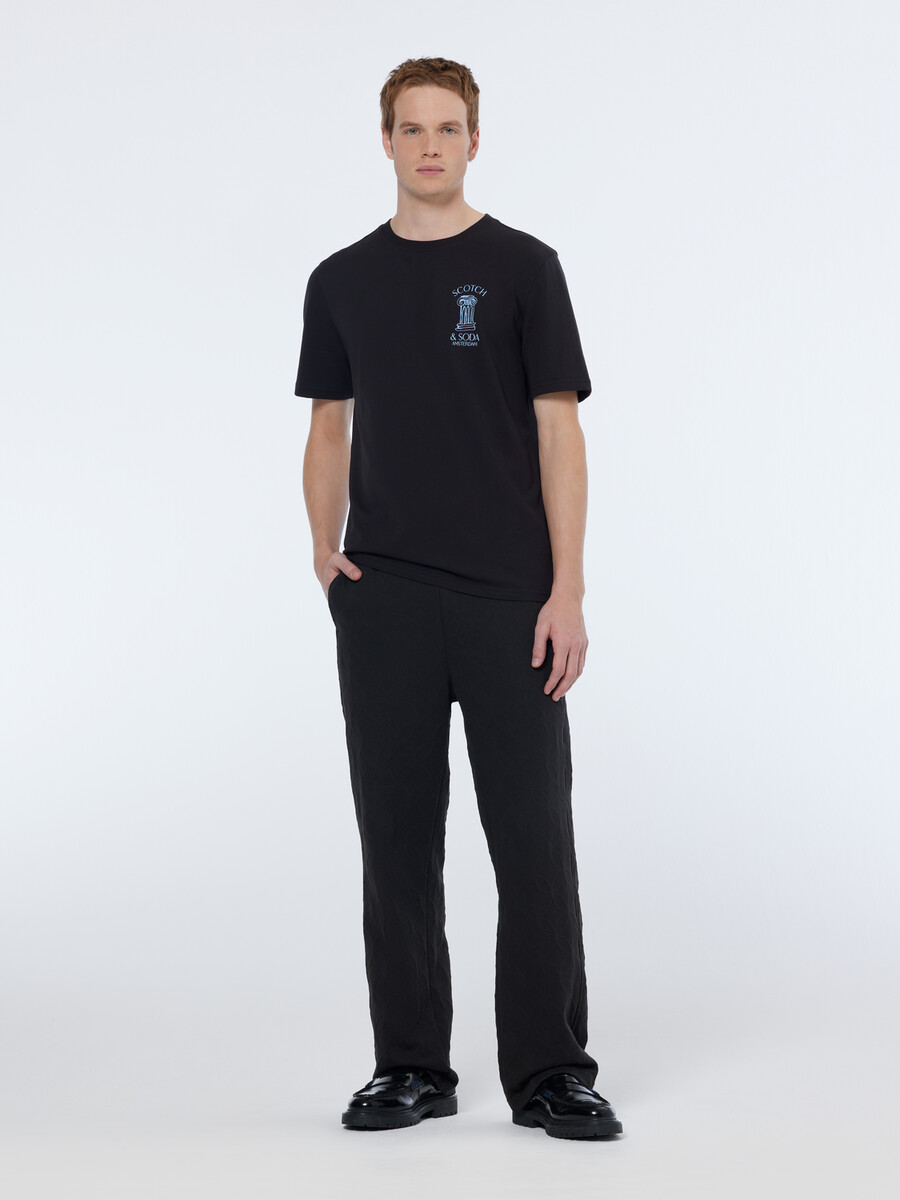 jacquard terry relaxed straight fit sweatpant