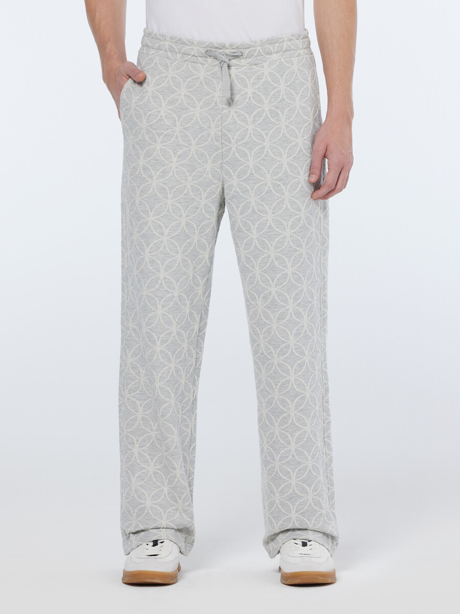 jacquard terry relaxed straight fit sweatpant