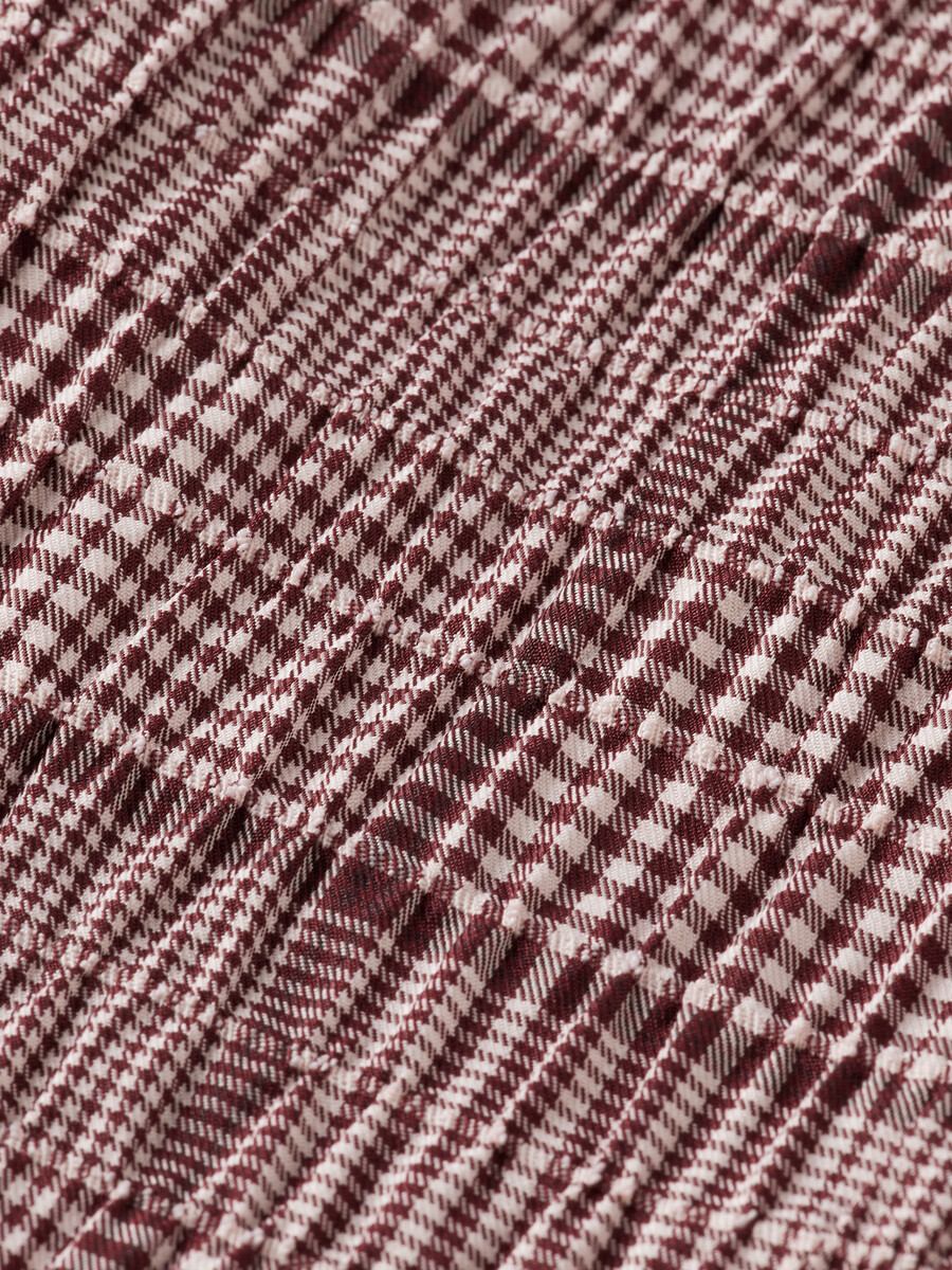 rose high-rise wide-leg prince of wales seersucker pant