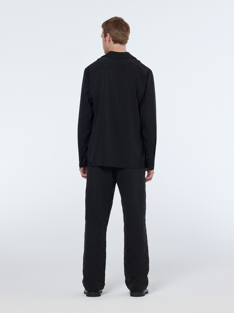 jacquard relaxed fit sateen shirt