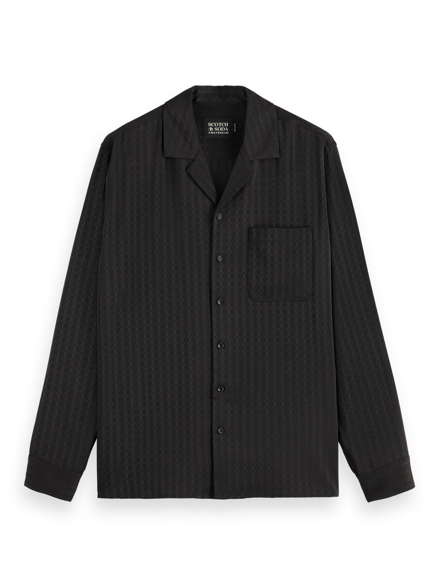 jacquard relaxed fit sateen shirt