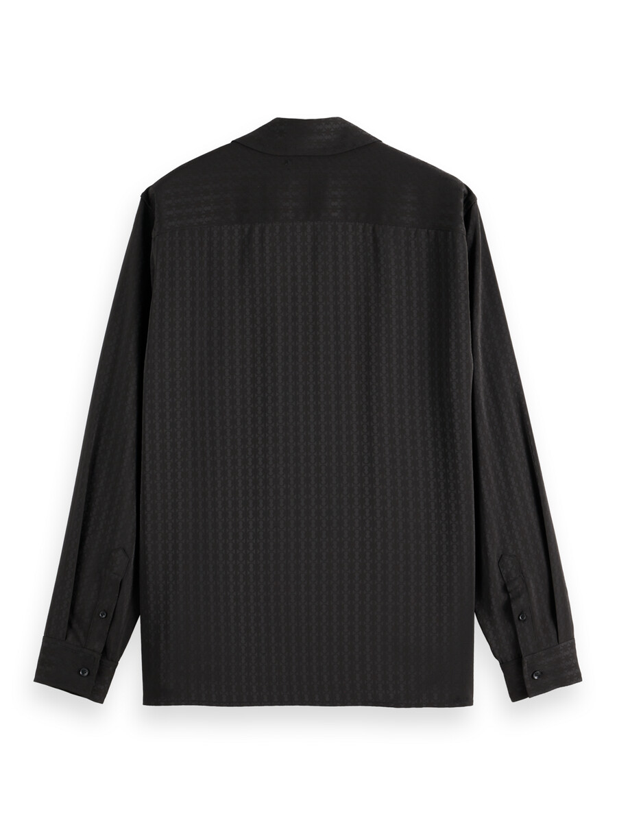 jacquard relaxed fit sateen shirt