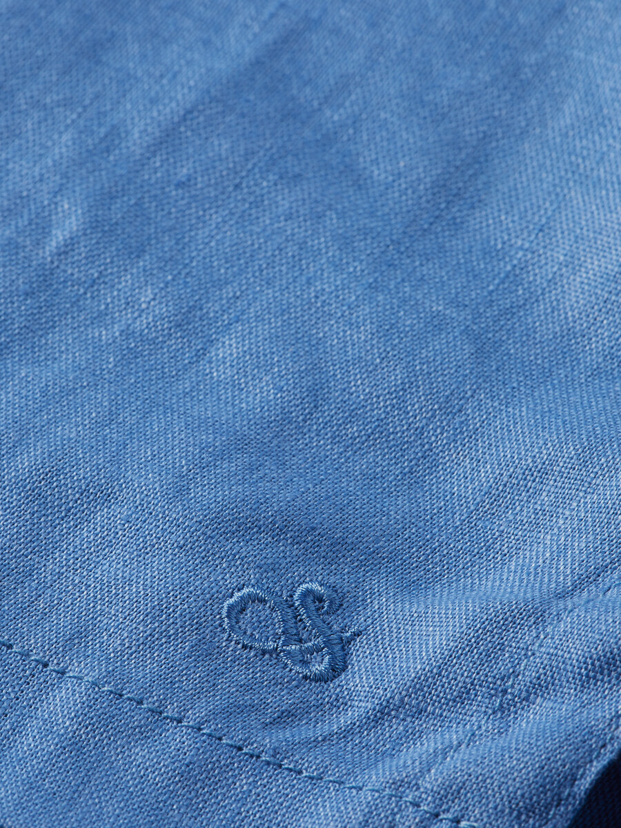 regular fit short sleeve linen shirt