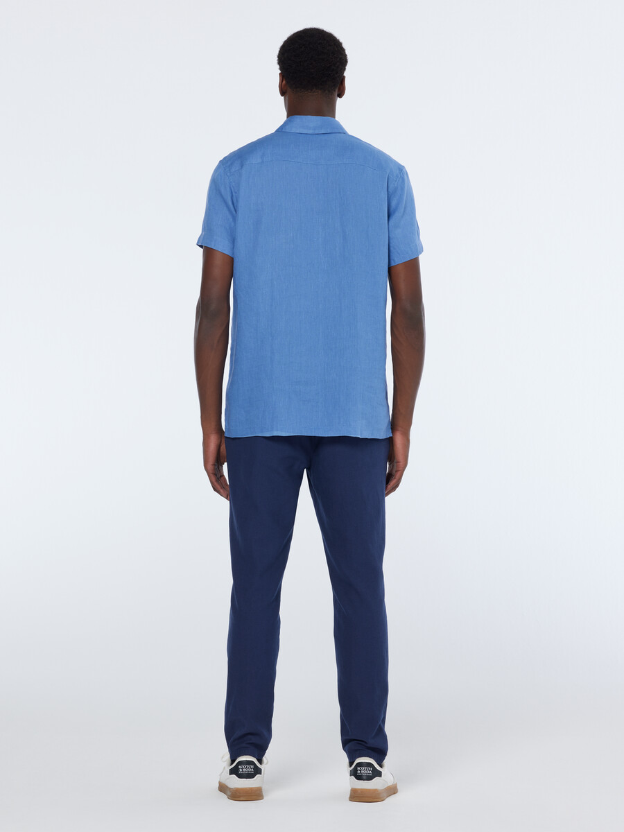 regular fit short sleeve linen shirt